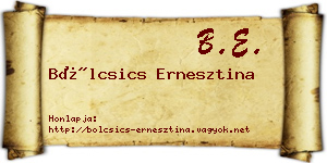 Bölcsics Ernesztina névjegykártya
